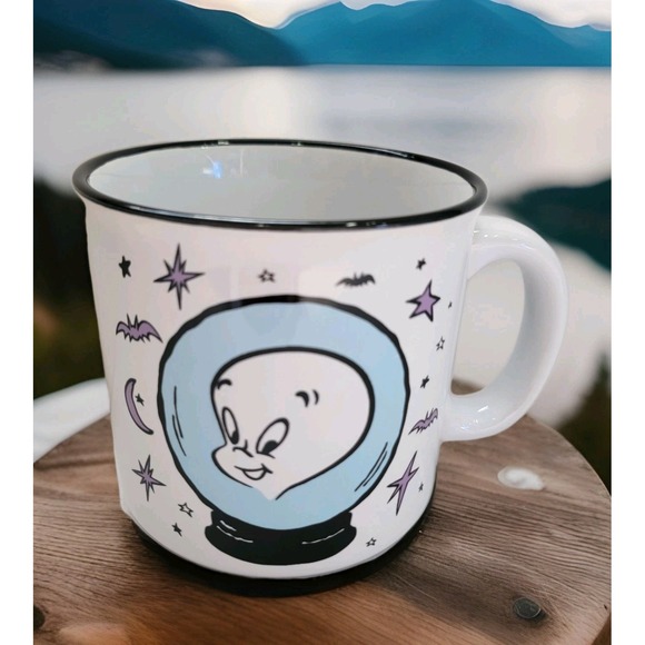 NEW! Classic Vintage Style Casper The Friendly Ghost Coffee Mug Halloween Bats - Picture 1 of 5